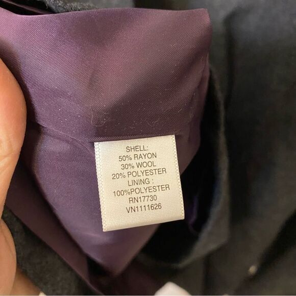 Isaac Mizrahi business office dress wool blend gray belted short cap sleeve-6 - Picture 13 of 14